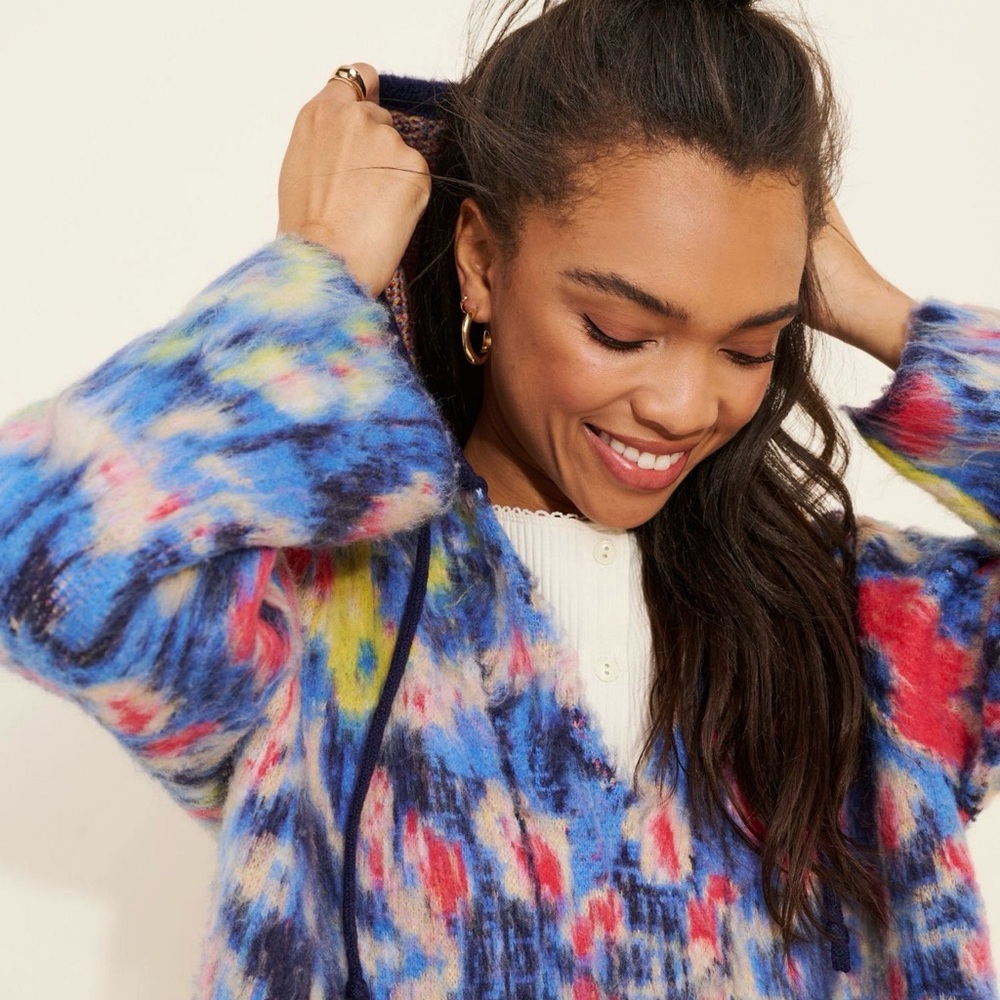 Anthropologie Multicolor Relaxed Hooded Sweater
